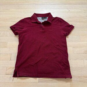 Hugo Boss Slim Fit Polo Shirt Burgundy Red Tonal Logo Men's Size S